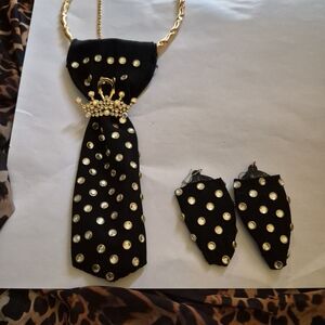 BlackTie Sequin Necklace and Earrings Set